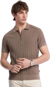 Michael Kors мужская поло с застежкой-молнией, Chestnut