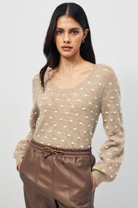 С длинными рукавами и точечной текстурой Pieces, бежевый