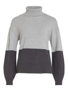 Вязаный свитер светло-серого меланжевого цвета Vila