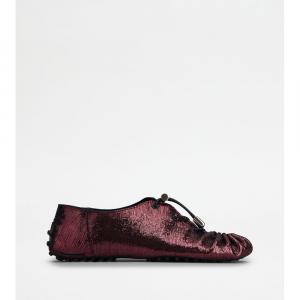 Туфли Gommino in Leather With Drawstring TOD's, Bordeaux