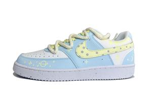 Nike Кроссовки для скейтборда Court Vision 1 Cream Puff Planet, износостойкие, низкие, унисекс, светло-голубые