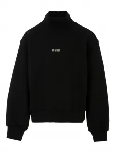 Толстовка с металлическим принтом и воротником-стойкой MSGM Kids, черный