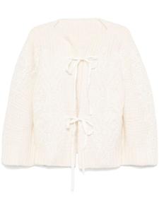 Кардиган MAURIZIO MYKONOS с цветочной аппликацией из кружева, серый