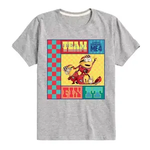 Футболка для мальчиков 8-20 лет "Гадкий я 4: Миньоны" с принтом команды фиксиков Licensed Character, серый