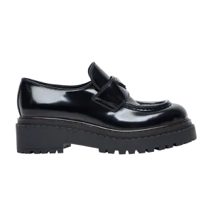 Кроссовки Prada Wmns Brushed Leather Platform Loafer Black, черный