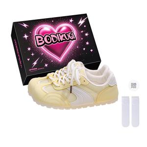 Дышащие низкие повседневные туфли для женщин Boldi Kuki, Yellow (Exclusive Box+Includes Socks)