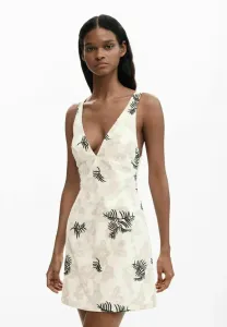 Повседневное платье с вышитыми бретелями в виде веточек. Desigual, White