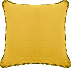 Done. декоративная подушка "Найла", однотонная, на молнии, чехол без наполнителя, 1 шт 80х80 см, цвет goldfarben + unifarben