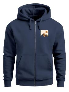 Толстовка с капюшоном на молнии Neverless Mointain Badge, темно-синий