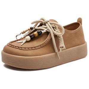 Низкие повседневные туфли с противоскользящим эффектом, увеличивающие рост, для женщин JOSINY, Light Coffee