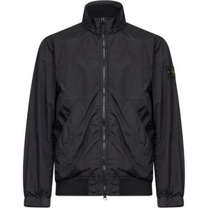 Куртка с ребристой отделкой и нашивкой STONE ISLAND, черный