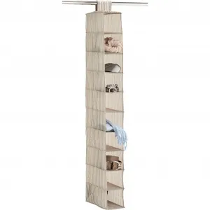 Универсальная корзина Zeller Present «Полоски», 10 отделений, флис, бежевый