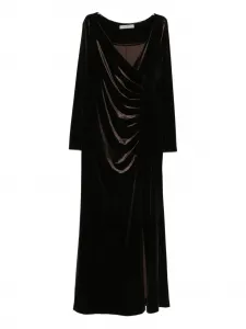 Платье с драпировкой и длинными рукавами D.Exterior, коричневый