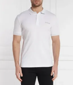 Поло Пауле 1 slim fit Boss Green, белый