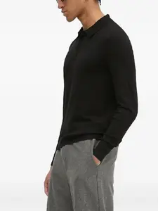Свитер с воротником поло HUGO, черный