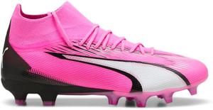 Мужские бутсы Puma Ultra Pro для твердого и искусственного покрытия, белый/черный/розовый