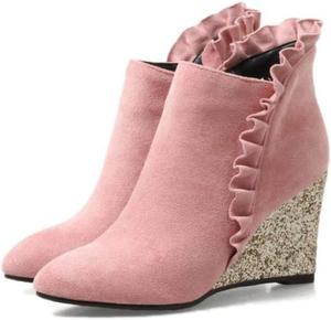 Ботинки NUANXIN с кружевом и пайетками, Pink