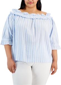 Женская блузка в крестьянском стиле с оборками от Tommy Hilfiger, Brightblue