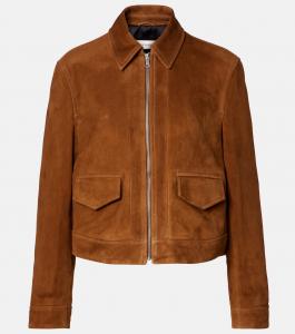 Кожаная куртка-бомбер Vanves из замши Nour Hammour, Camel Suede