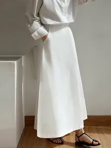 Простая длинная юбка. Женская юбка Doux Belle, цвет White