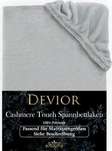 Простыня на резинке Cashmere Touch 140x200 - 160x200 см, серебристая, для матрасов толщиной до 22 см, теплая, уютная, зимняя Devior
