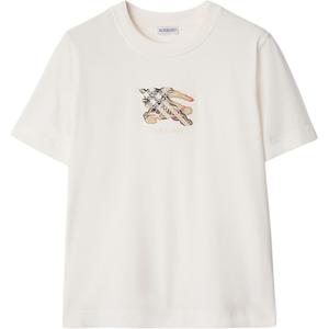 Футболка Knight Check из хлопка Burberry, белый