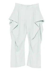 Брюки из твида с отделкой драпировкой Issey Miyake, синий