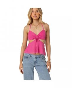 Топ из сетки с вырезом Duo Edikted, розовый