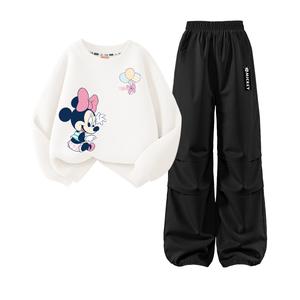 Детская повседневная спортивная одежда Disney, белый/черный
