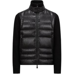 Moncler Гренабль кардиган с высокой горловиной и стёжкой, Black