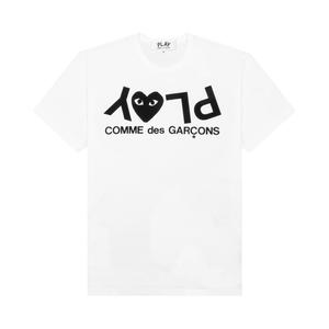 Футболка Comme des Garçons PLAY с перевернутой надписью Белая
