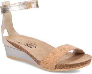 Женские сандалии NAOT Pixie на танкетке с пробковой стелькой и поддержкой свода стопы - регулируемый ремешок на щиколотке - комфорт и поддержка - легкие и идеальны для путешествий - узкая и средняя посадка, слоновая кость/сияющее золото