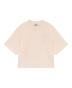 Хлопковая футболка с вышитым логотипом Autry, розовый