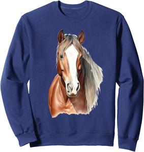 Толстовка с воротником для верховой езды Majestic Horse, синяя, размер S, для мужчин, женщин и девочек Majestic Horse Equestrian Visitor & Staff Graphics