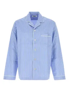 Вышитая полосатая рубашка Tekla, синий
