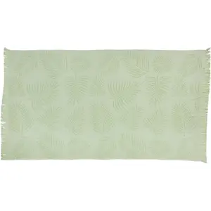 Банные полотенца Palm Leaves с впитывающей махровой внутренней стороной, с узором, с бахромой Done., светло-зеленый