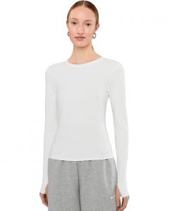 Женская футболка Splits59 Airweight Lite Long Sleeve Waist Length, White