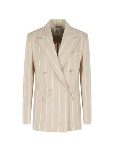 Блейзер в полоску Eleventy, бежевый
