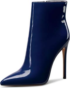 Женские ботильоны Castamere на высоком каблуке с острым носком, на молнии, с каблуком-стилето 12 см, Navy Blue