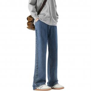 Джинсы унисекс, брюки прямого кроя средней жесткости Fido Dido, темный синий (all-season)