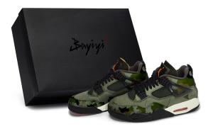 Jordan Undefeated X Air 4 Vintage баскетбольные кроссовки мужские Mid top Black/Green