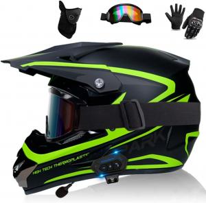 Шлем CYYFULE-888 для мотокросса и горных велосипедов, черный / зеленый