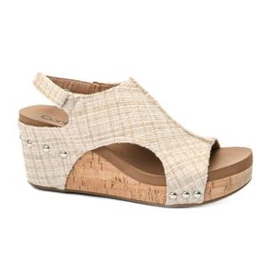 Женские мюли Carley Wedge на платформе в песочном твиде Corkys Footwear, Sand Tweed