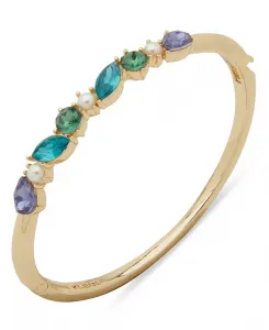 Браслет-Петля золотистого оттенка с цветочным узором в сиамском стиле и кристаллами Anne Klein, multi