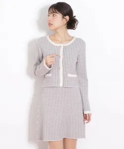 Вязаный комплект с жаккардовым узором «гусиная лапка» Jill By Jill Stuart, цвет Lavender 1