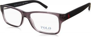 POLO RALPH LAUREN мужские Ph2117 прямоугольные оправы для очков, Shiny Transparent Grey/Demo Lens