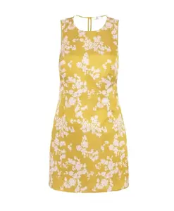 Платье-Халат без рукавов с цветочным узором Elisabetta Franchi, желтый