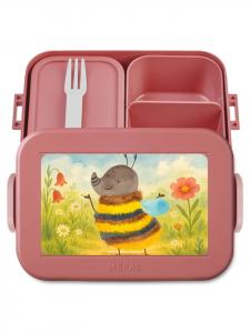 Mr. & Mrs. Panda Ланчбокс Hummel, мягкий дизайн без лишних слов, пастельно-красного цвета