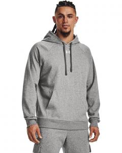 Худи Under Armour Rival Fleece, цвет Castlerock Light Heather/White