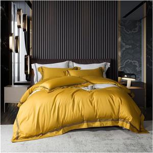 YUSIWOAL Комплект постельного белья из сатина хлопкового 600TC с вышитыми линиями Color 10